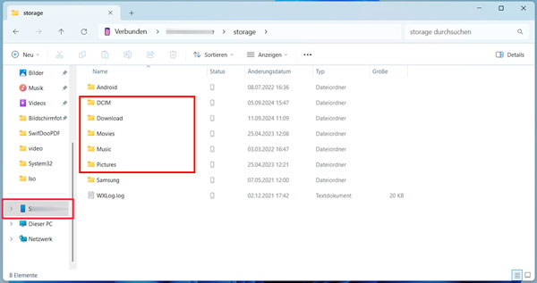 neues Gerät auf Phone Clone wählen