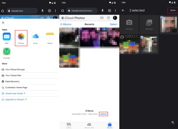 Fotos von Android auf iCloud hochladen