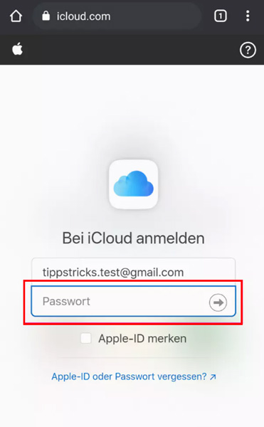 iCloud auf Android anmelden 