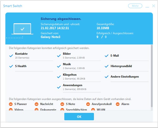 Sicherung der Kontakte schaffen