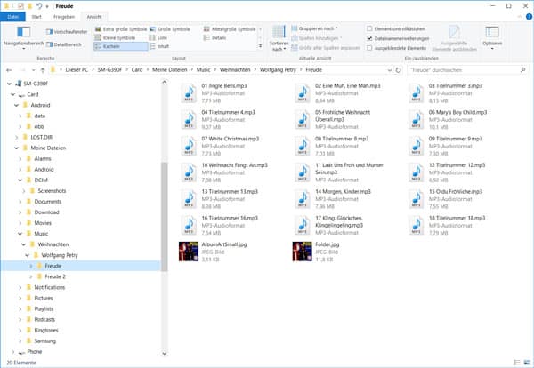 Musik auf Xiaomi laden durch USB