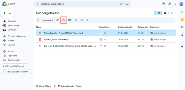 Musik aus Google Drive wiederherstellen
