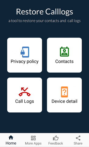 Restore Calllogs and Contacts starten