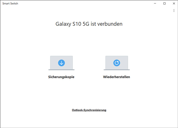 Sicherungskopie im Smart Switch wählen