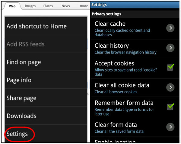 Stock Browser Verlauf löschen