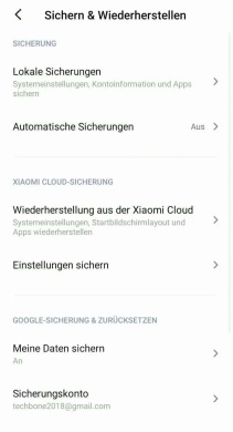 Xiaomi Bilder aus lokalem Backup wiederherstellen