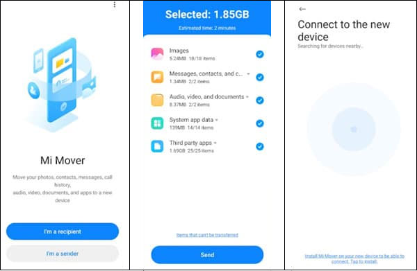 Xiaomi Daten mit Mi Mover übertragen