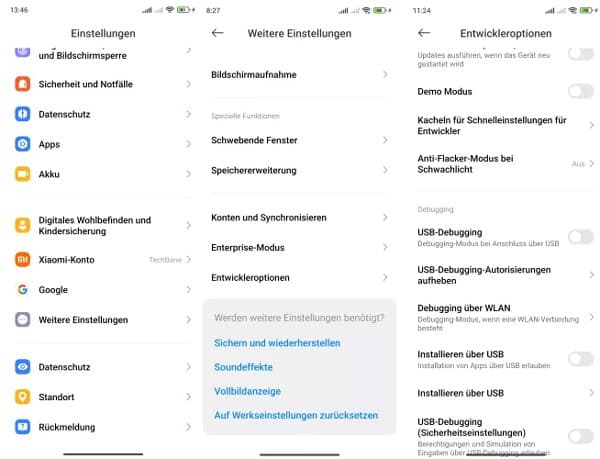 Xiaomi USB-Debugging aktivieren