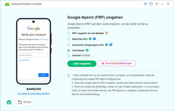 USA-Modell auswählen