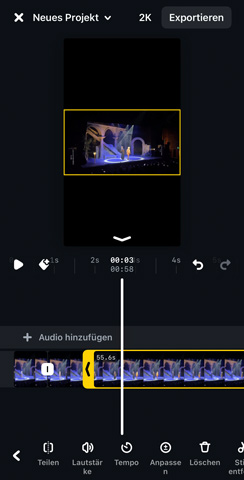 Instagram-Video mit Edits schneiden