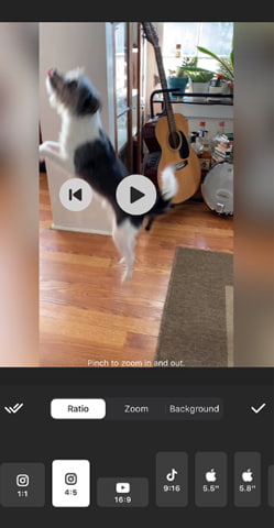 Seitenverhältnis von Instagram-Video mit InShot anpassen
