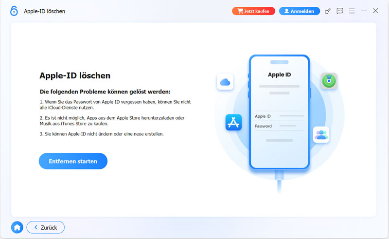 Apple-ID löschen starten