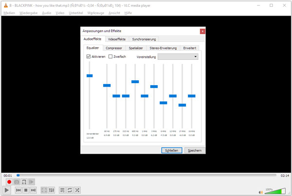 Audioeffekte einstellen