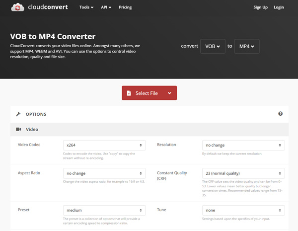 CloudConvert Webseite