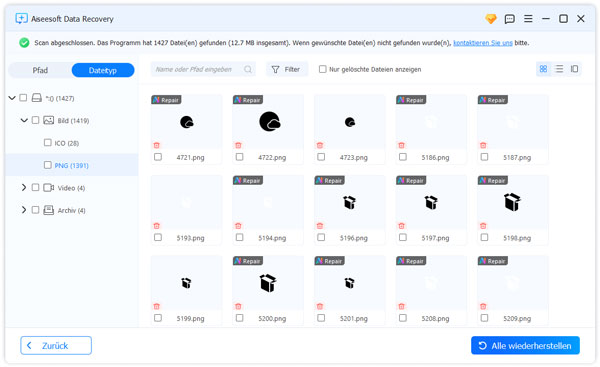 Gelöschte Daten wiederherstellen