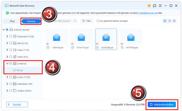 Datentypen auswählen