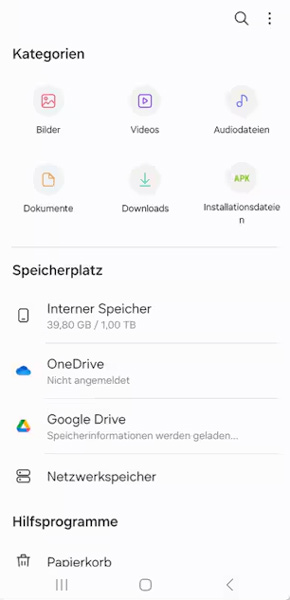 Samsung Eigene Dateien-App öffnen