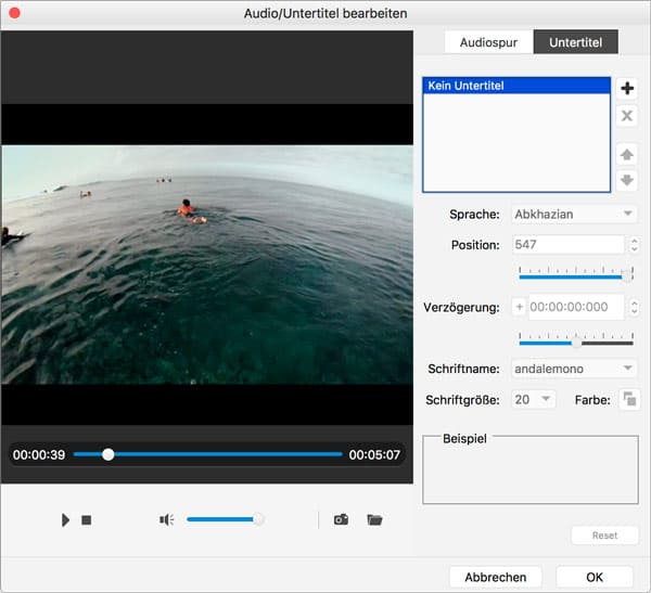 Untertitel hinzufügen