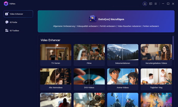 Videodatei in VidHex hinzufügen