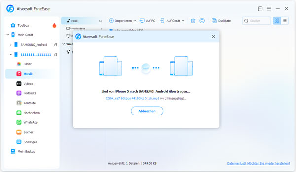 Musik von iPhone auf Android übertragen