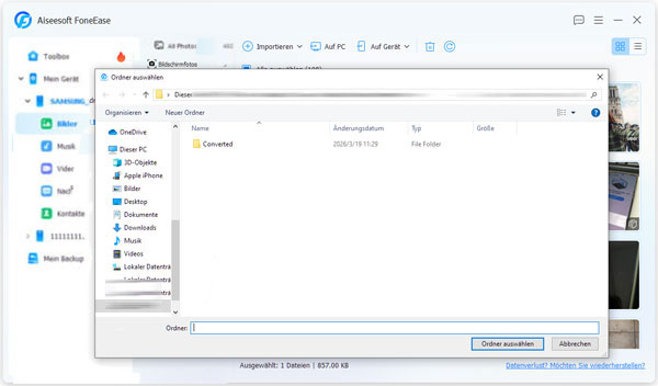 Samsung-Bilder auf PC übertragen