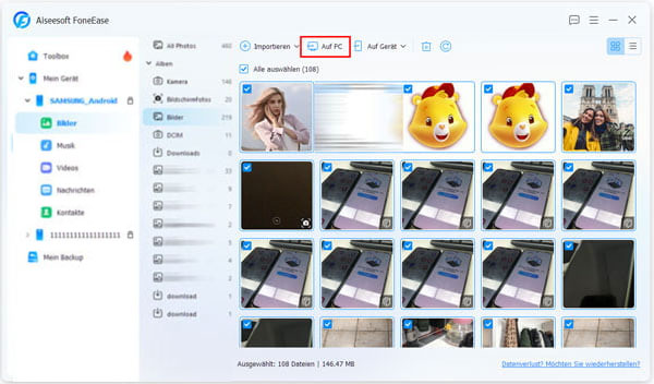 Samsung-Bilder auswählen