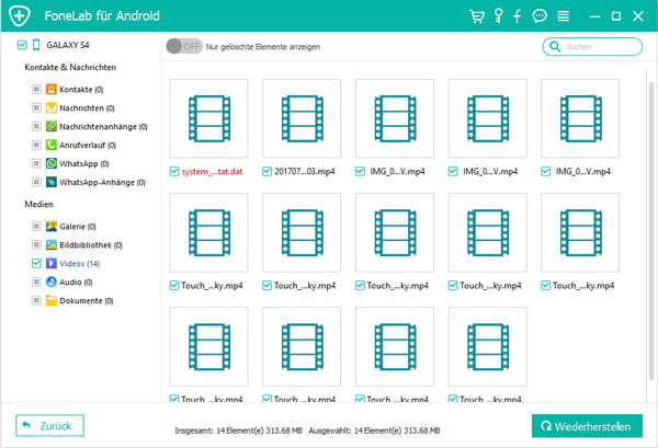 Gelöschte Videos von Android wiederherstellen