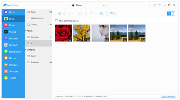 iPhone Fotoalbum finden