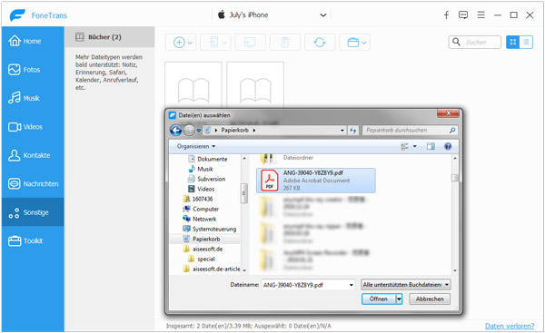 PDF vom PC auf iPhone übertragen