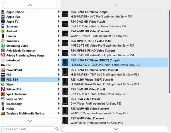 PS3 Videoformat wählen