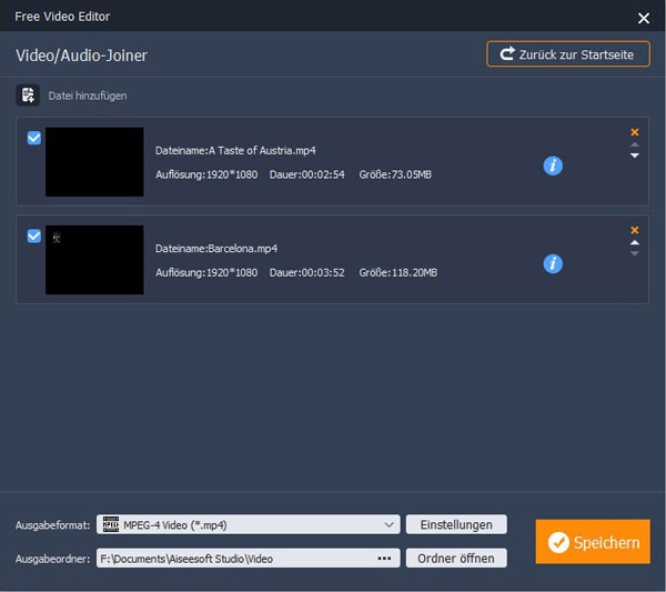 Video/Audio zusammenfügen