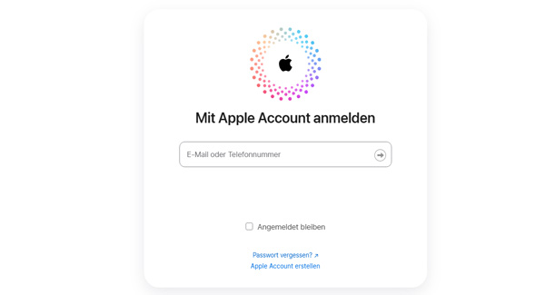 Bei iCloud anmelden