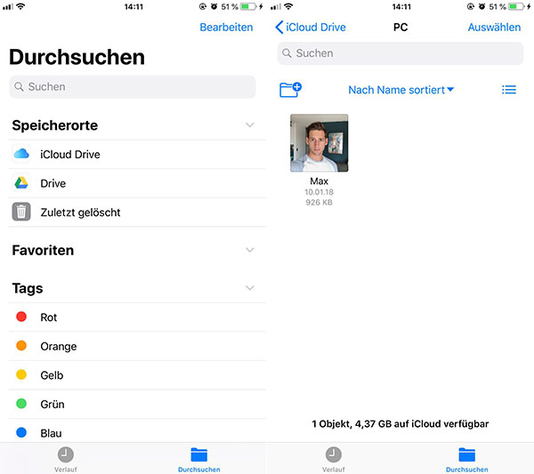 Dateien vom iCloud Drive auf iPhone herunterladen