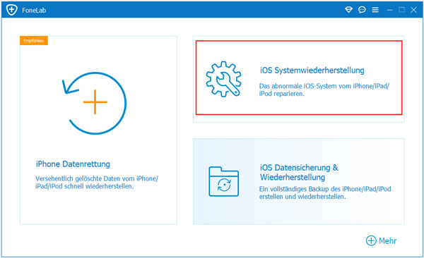 iOS Systemwiederherstellung öffnen