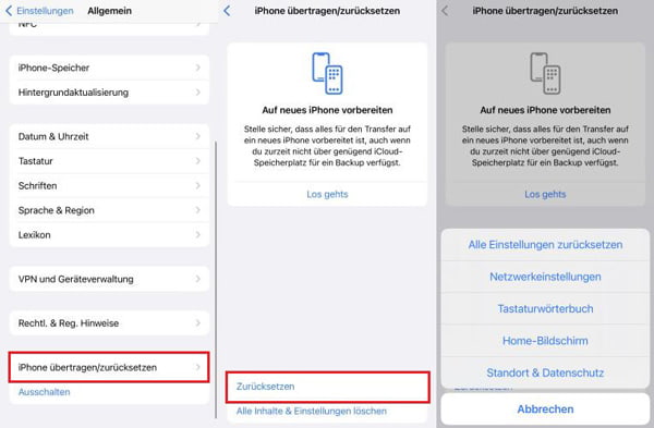 Alle Einstellungen des iPhones zurücksetzen