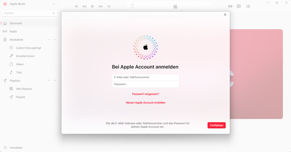 Apple Musik anmelden