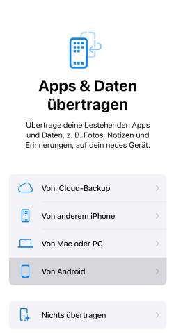 Apps und Daten von Android auf iPhone übertragen