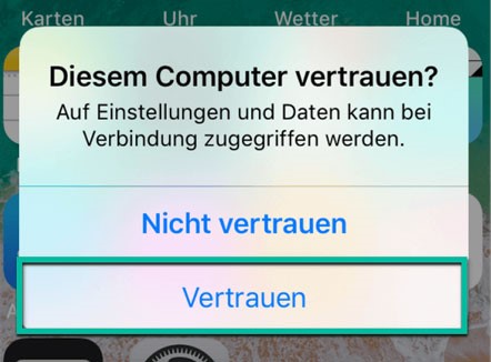 auf Vertrauen tippen