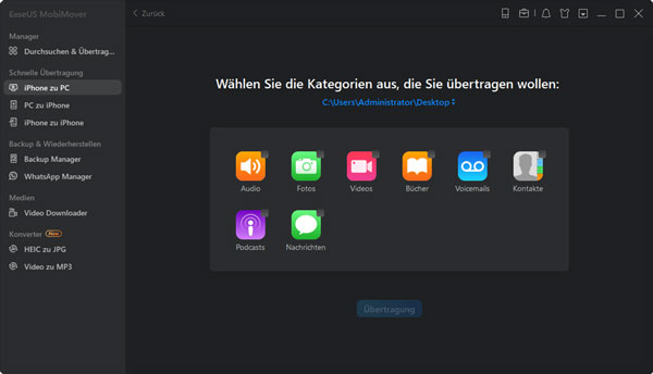 Daten zu PC übertragen
