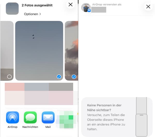 iPhone Fotos per AirDrop freigeben