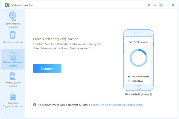 Gelöschte Dateien löschen