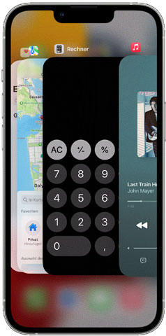 Im Hintergrund laufende App schließen