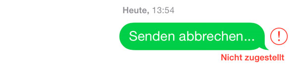 iMessage nicht zugestellt
