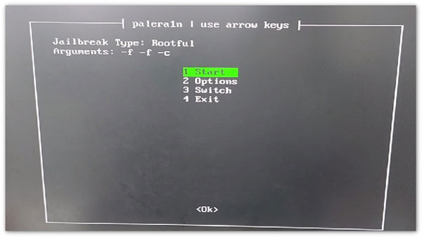 Argumente bestätigen und starten