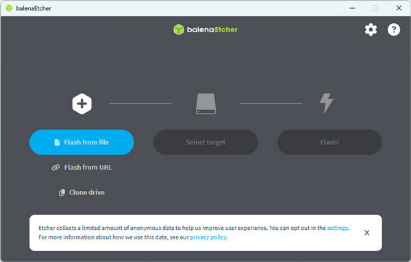 balanaEtcher aus Datei flaschen