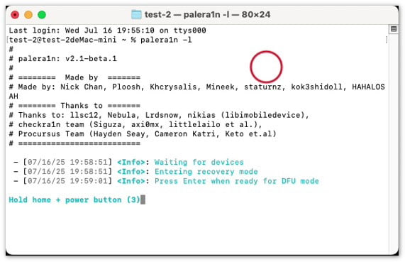Home- und Power-Taste drücken
