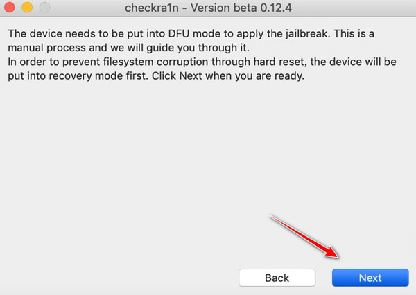 Nächster Schritt bei Checkra1n