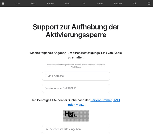iPhone-Aktivierungssperre bei Apple entfernen
