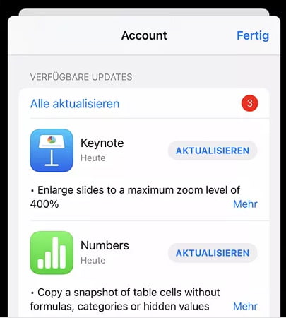 iPhone-App aktualisieren