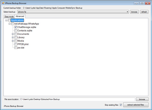 WhatsApp-Backup extrahieren